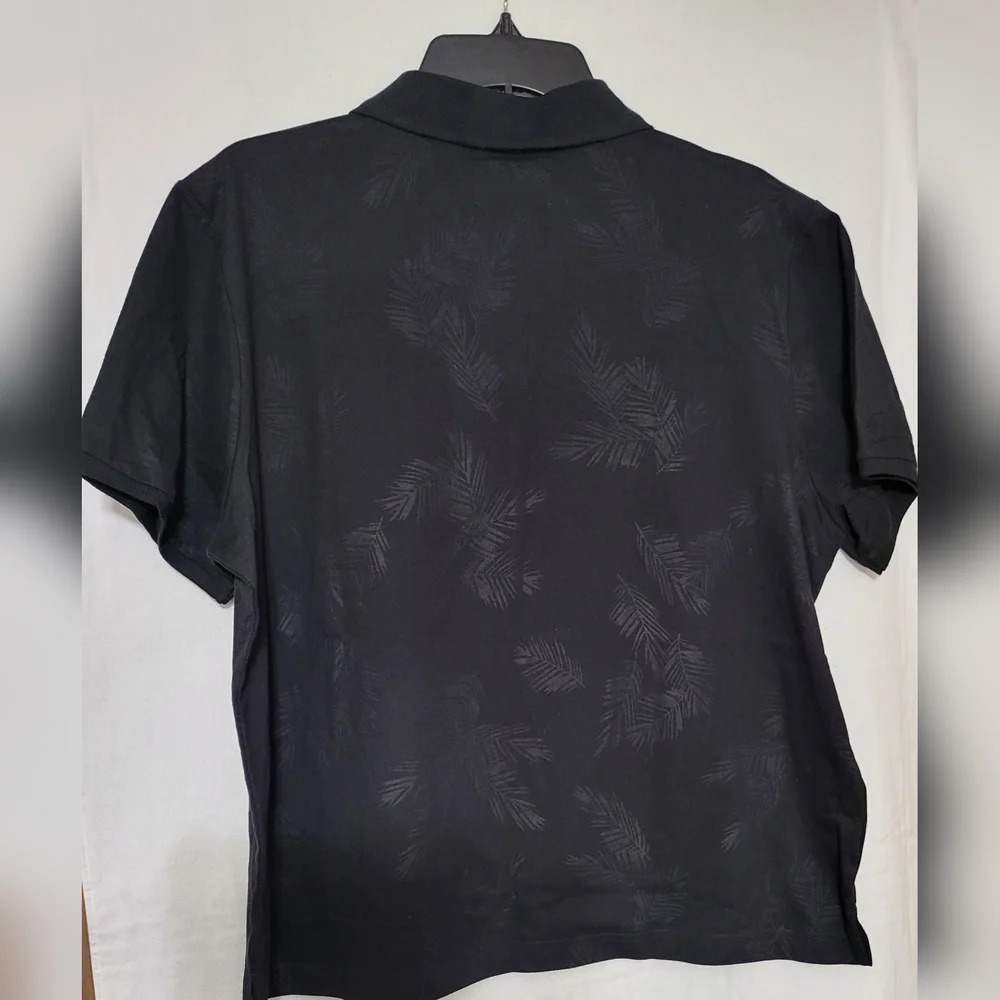 NWT Cubavera Women's Black‎ Short Sleeve Palm Polo, Size XXL - Picture 3 of 3